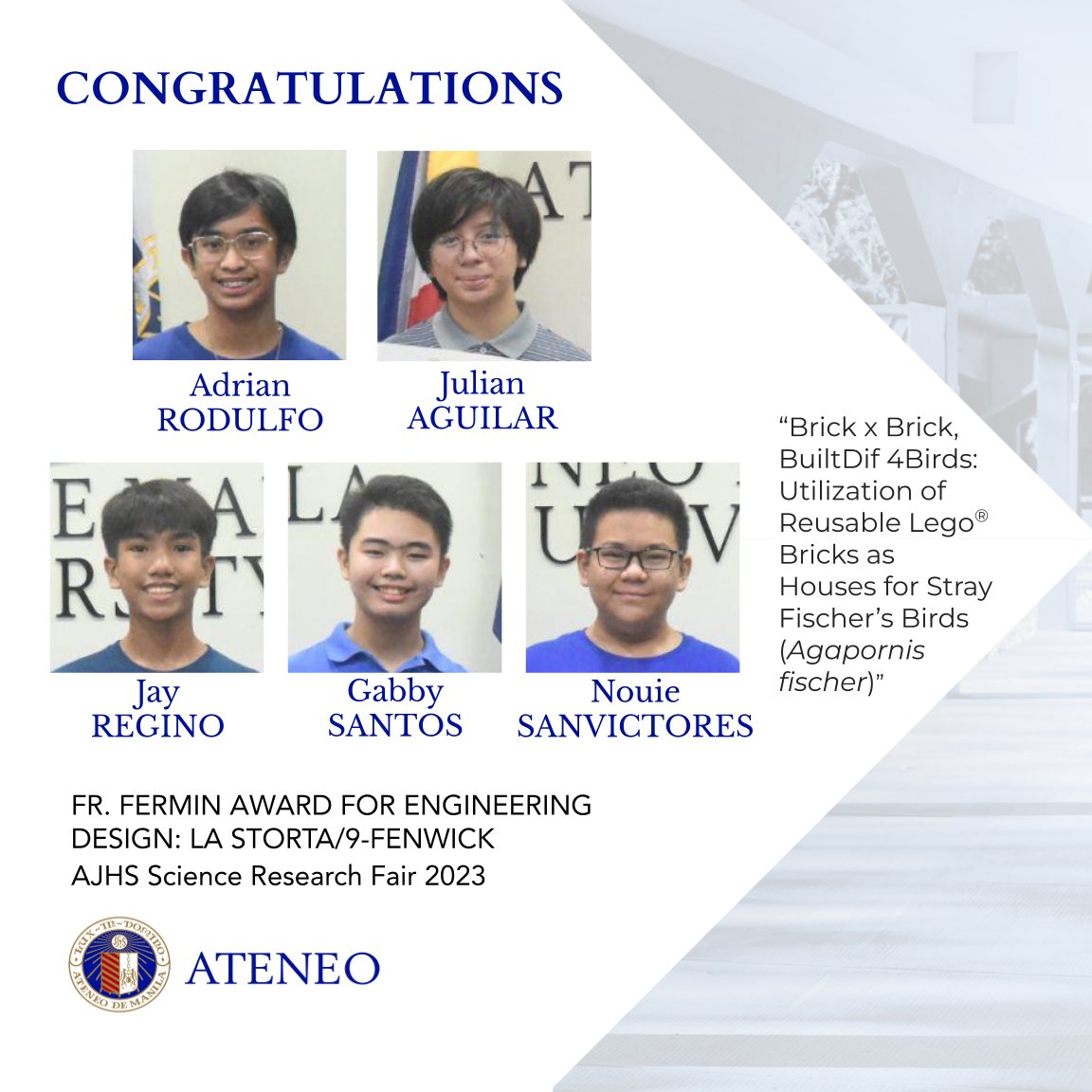 The Fr. Fermin Award winners 