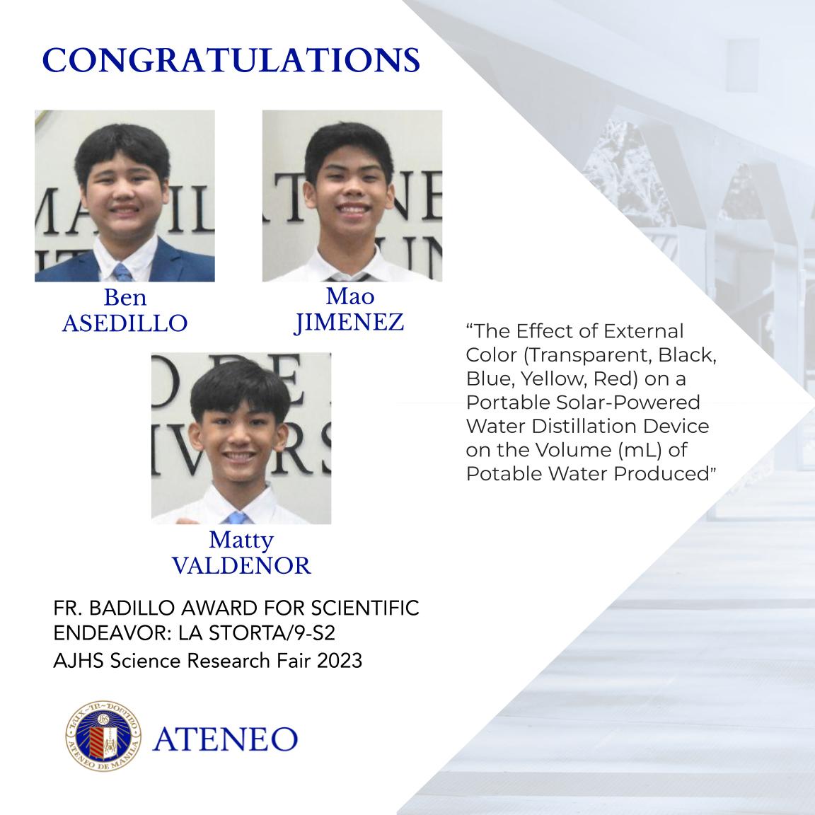 The Fr. Badillo Award winners 