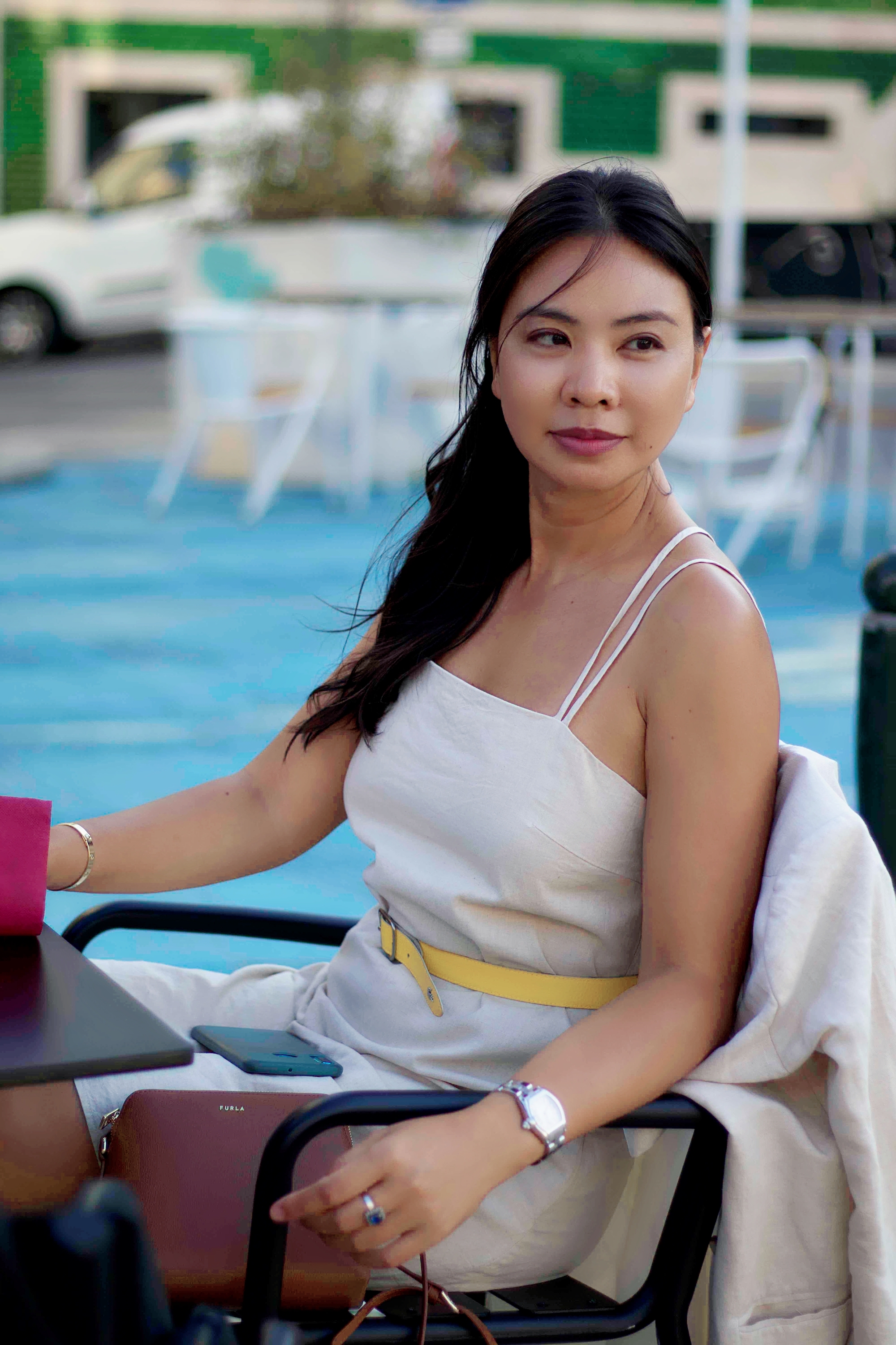 After a day of work at Museu do Oriente in Lisbon, Portugal, Dr. Coo winds down with dinner and drinks.