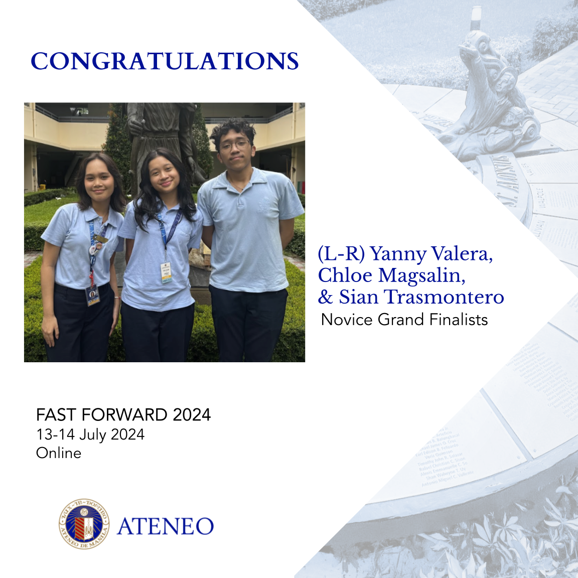 Fast Forward 2024 Slide 2 Novice Grand Finalists