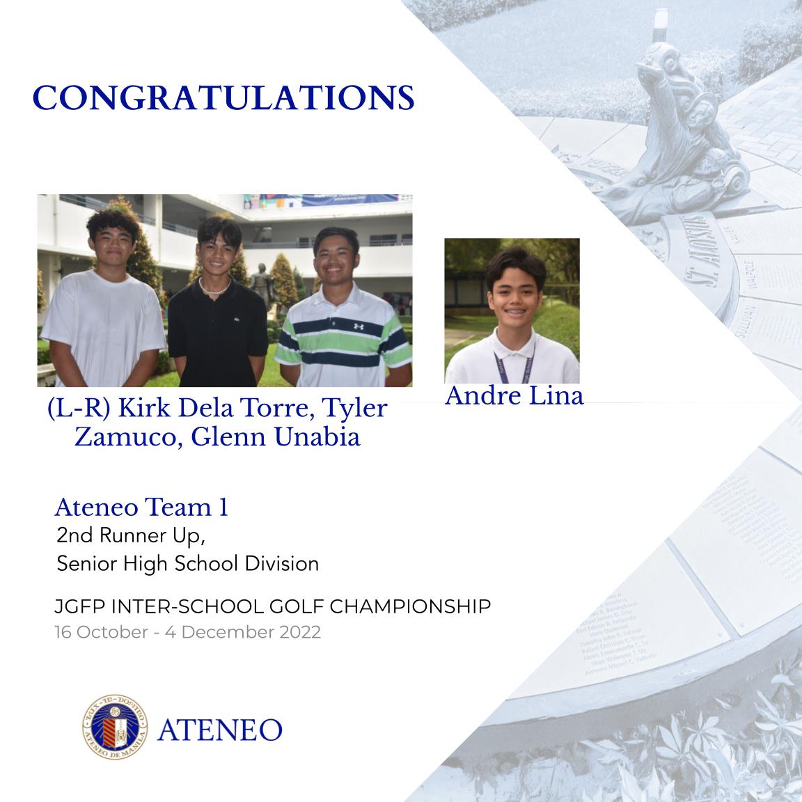 Ateneo Team 1 is composed of three ASHS players and one AJHS player.