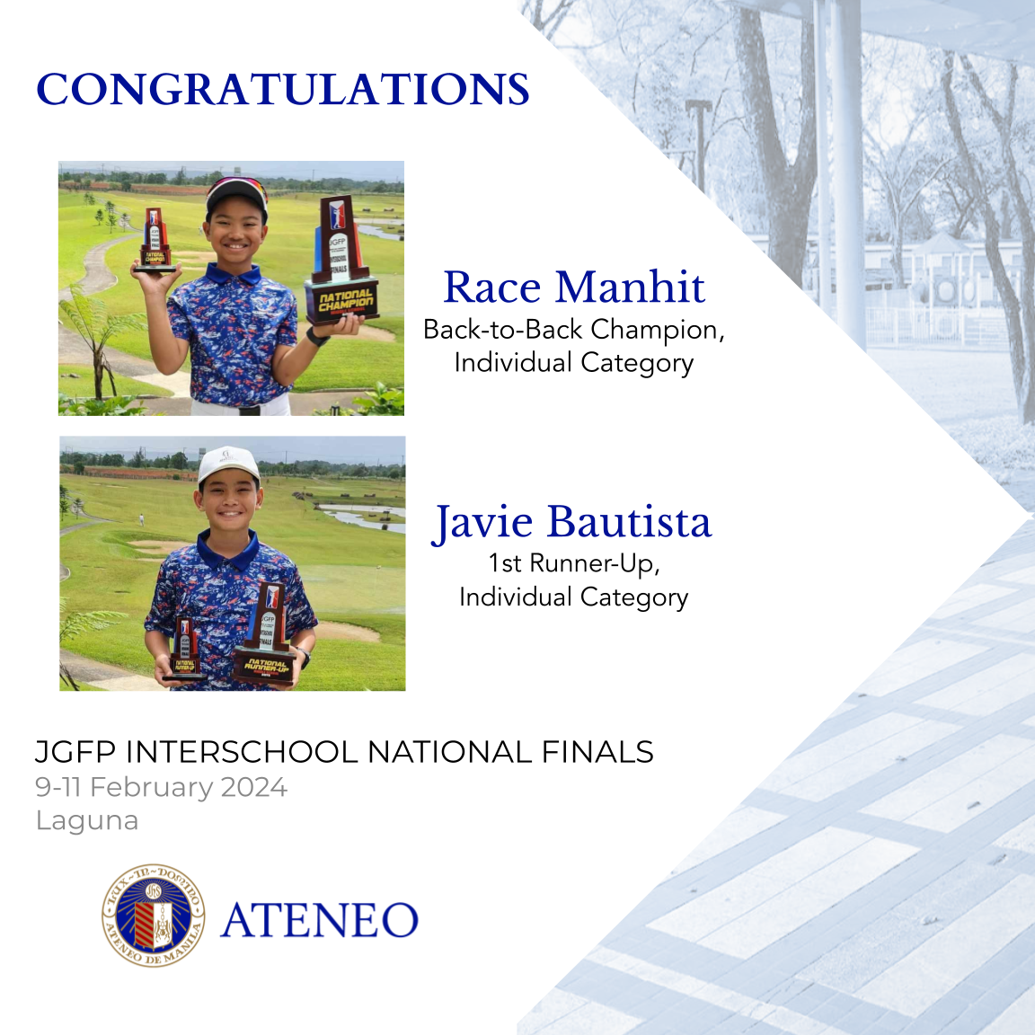 The individual winners 