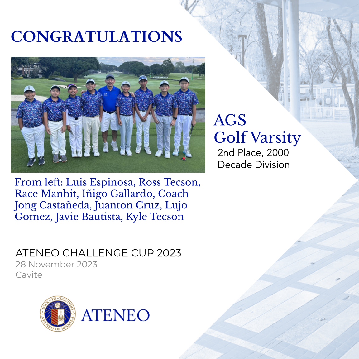 The AGS golf varsity
