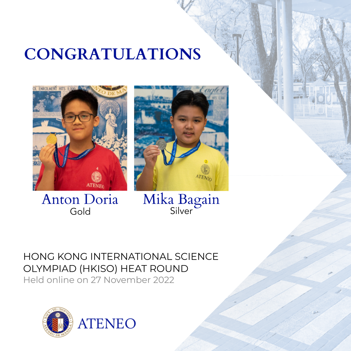 HKISO medalists Anton Doria and Mika Bagain  