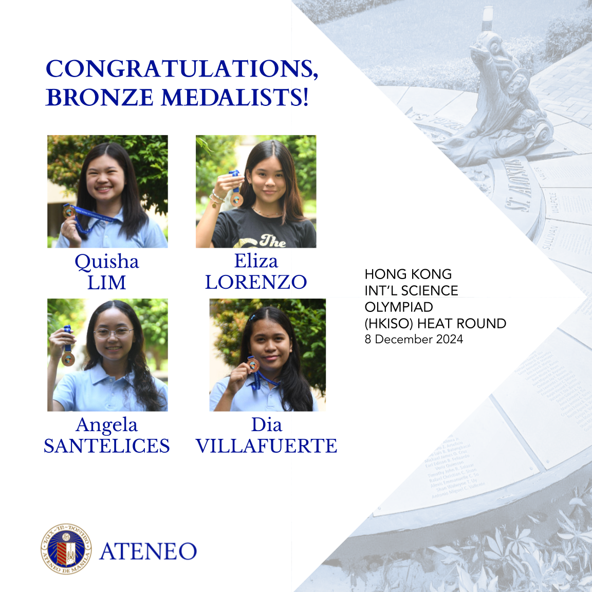 HKISO bronze medalists Lim Lorenzo Santelices Villafuerte