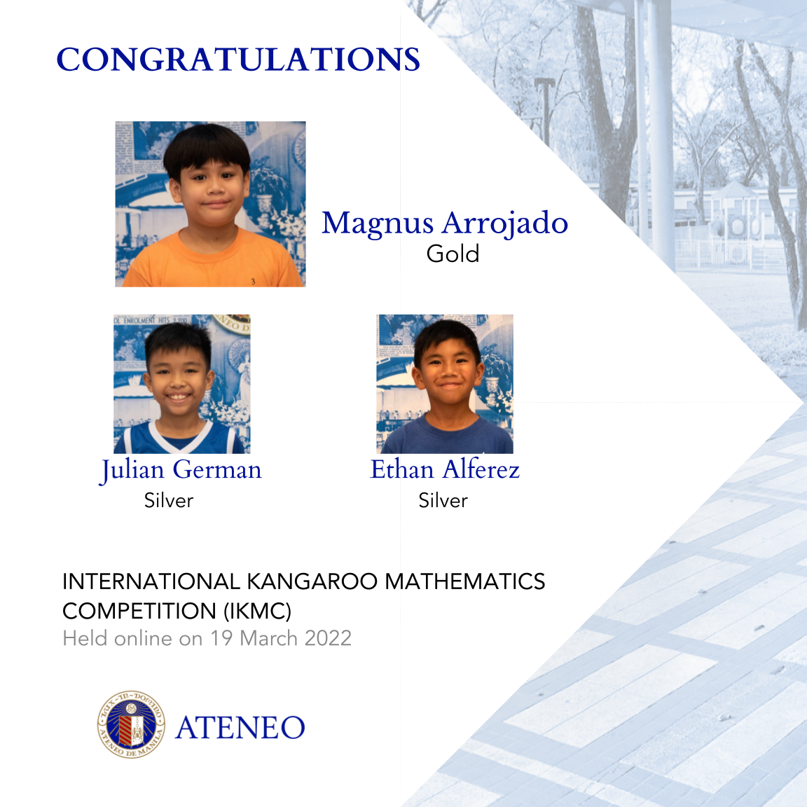 The IKMC medalists from AGS 