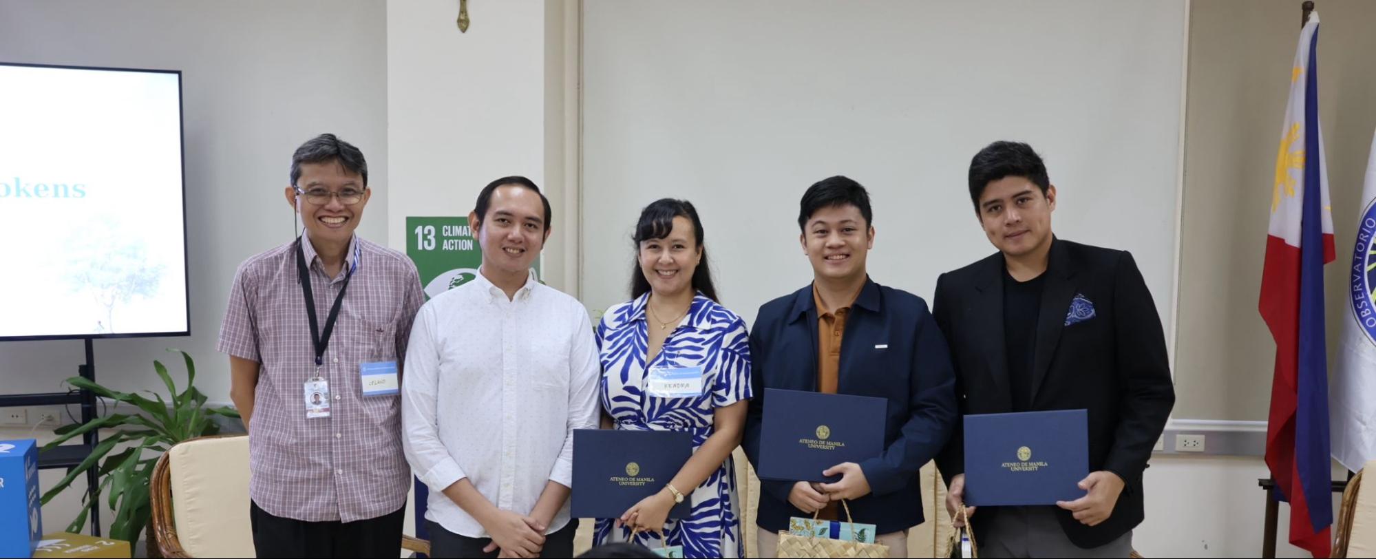 From left to right: AVP SEEDS Dr Leland Joseph R Dela Cruz, AIS Director Dr Emmanuel D Delocado, and guest panelists Dr Charlotte Kendra Gotangco Gonzales (ANU), Atty Jayvy R Gamboa (Klima), and Mr Jed Llanes (Komunidad). Photo by AIS.