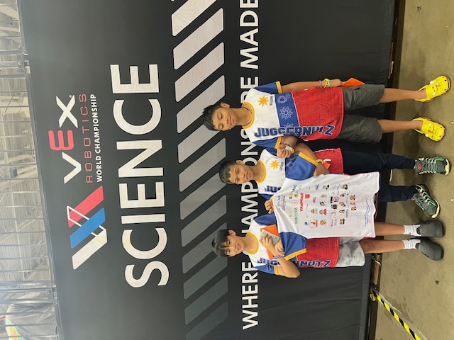 The Juggernutz 32321A trio at the VEX Robotics World Championship in Dallas, Texas, USA