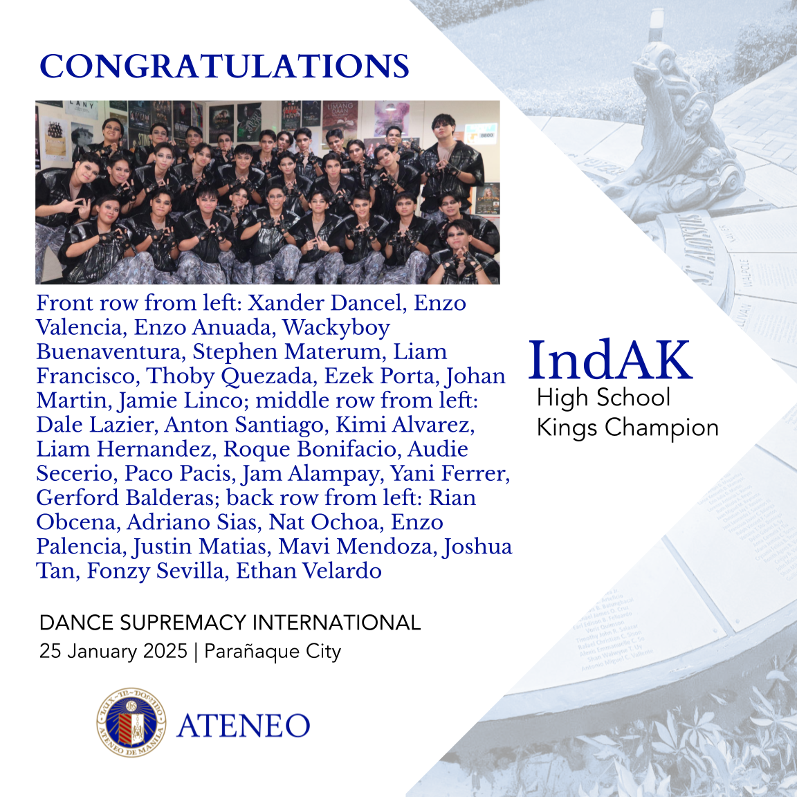 IndAK boys champions team slide