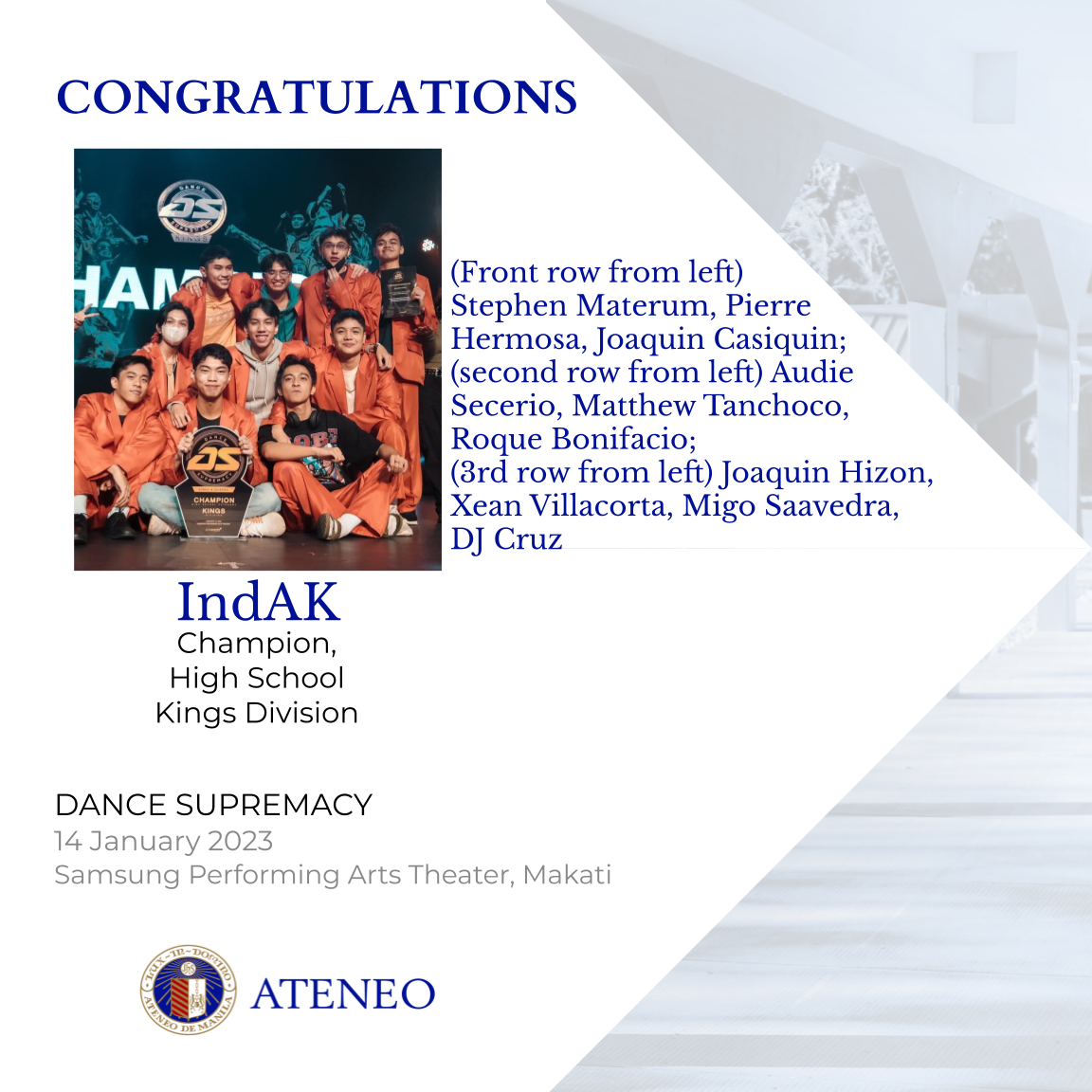 Photo is from the Facebook page of Dance Supremacy.