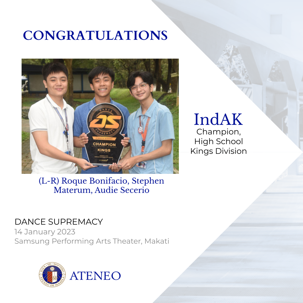 Photographed by Charvin Sapnu of AJHS ITC