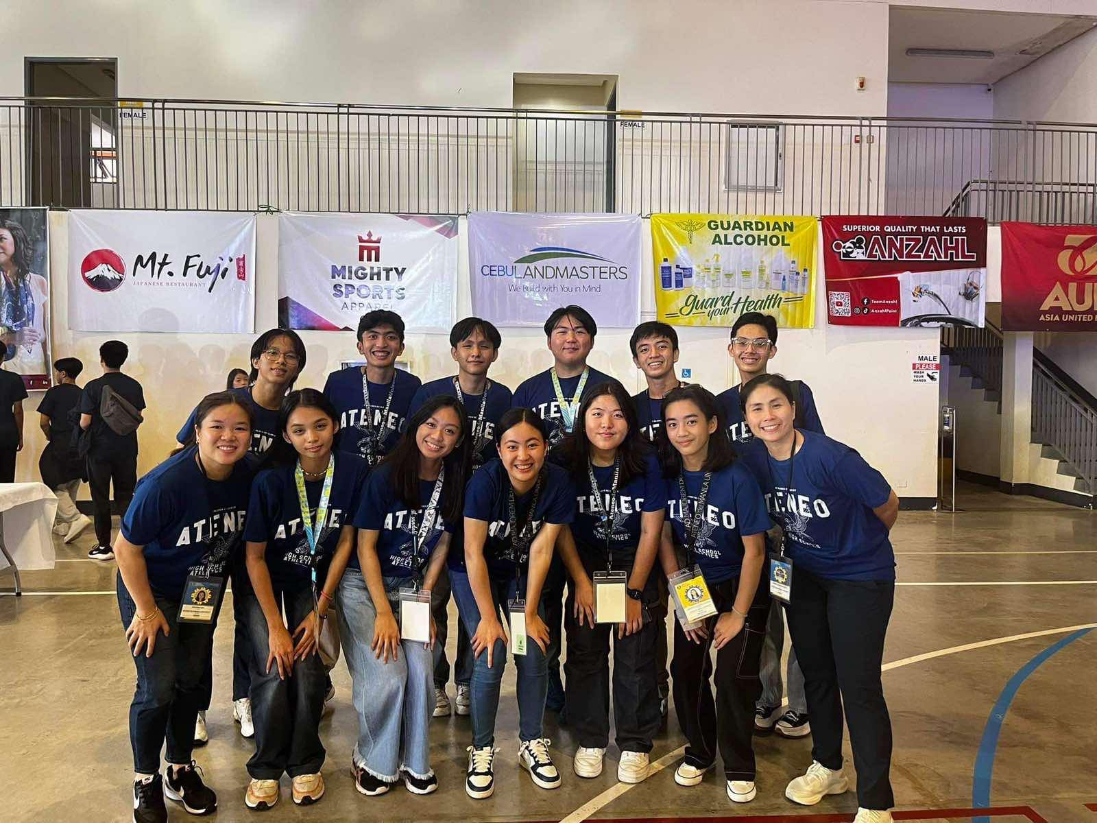 Front row from left: Coach Kristina Tan, Erica Alicante, Sophia Reyes, Martina Cortez, Mara Bautista, Samantha Elizarde, coach Kennie Asuncion-Robles; back row from left: Luis Gonzalvo, Leo Galang, Jamie Castañeda, Lester Peñaloza, Jerome Caluya, Tyke Arias  
