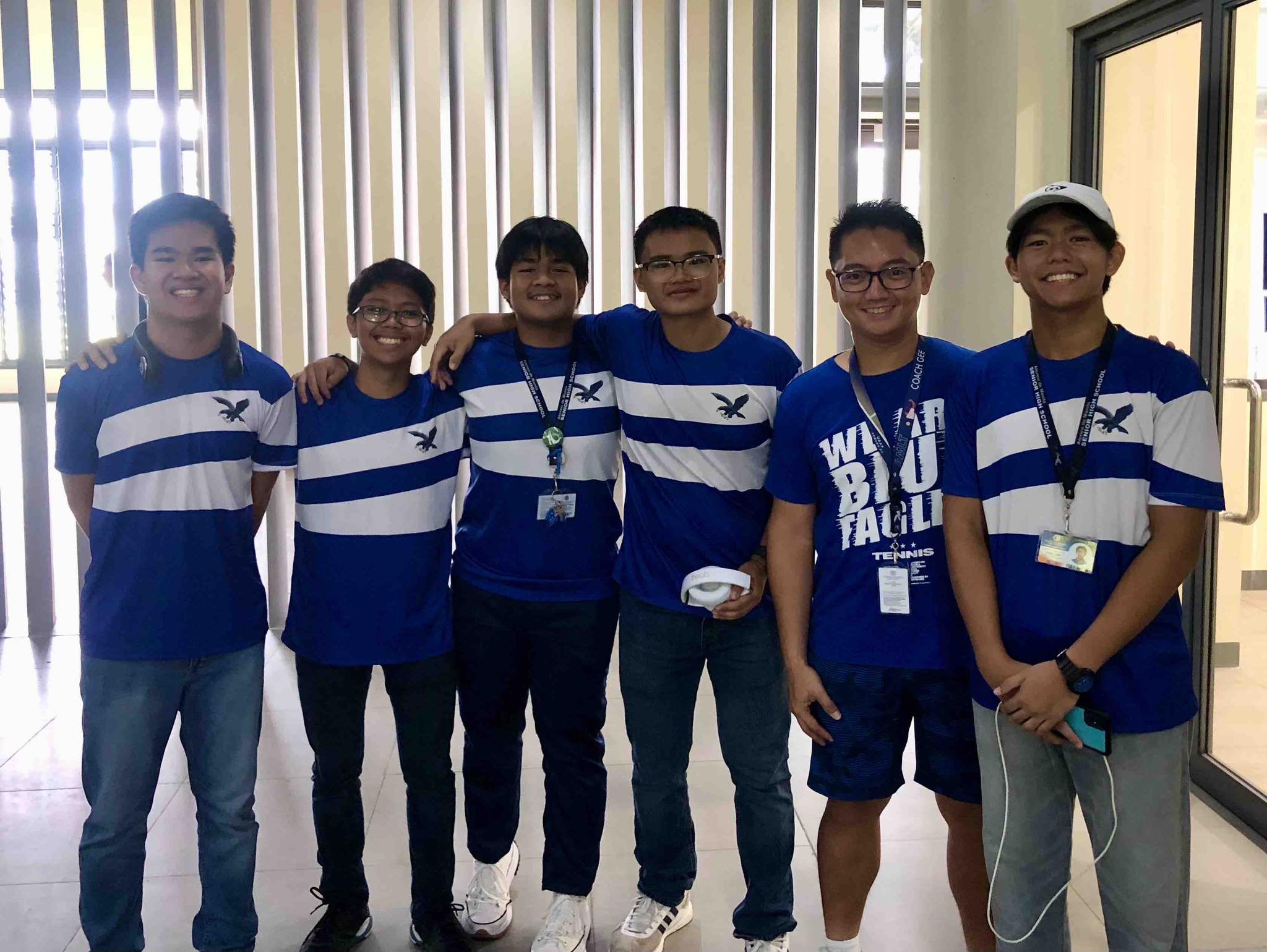 From left: Jaime Reyes, Marcus Dimalaluan, Gab Quintana, Pepe Santillan, Coach Gee Abacan, JC Pabillore 