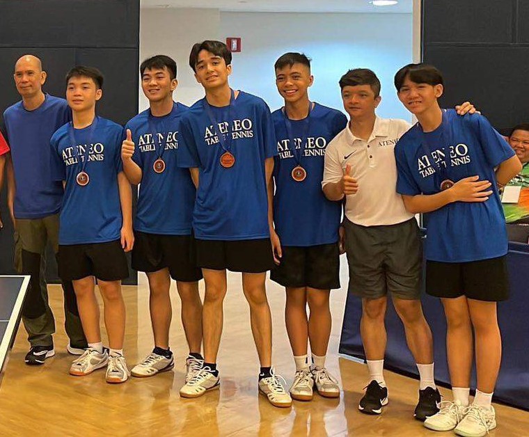 From left: Coach Leo Raymundo, Russ Rafanan, Chili Fernando, Ethan Peña-Reyes, Timothy Pachica, coach Mihali Crisostomo, Matt Basco    