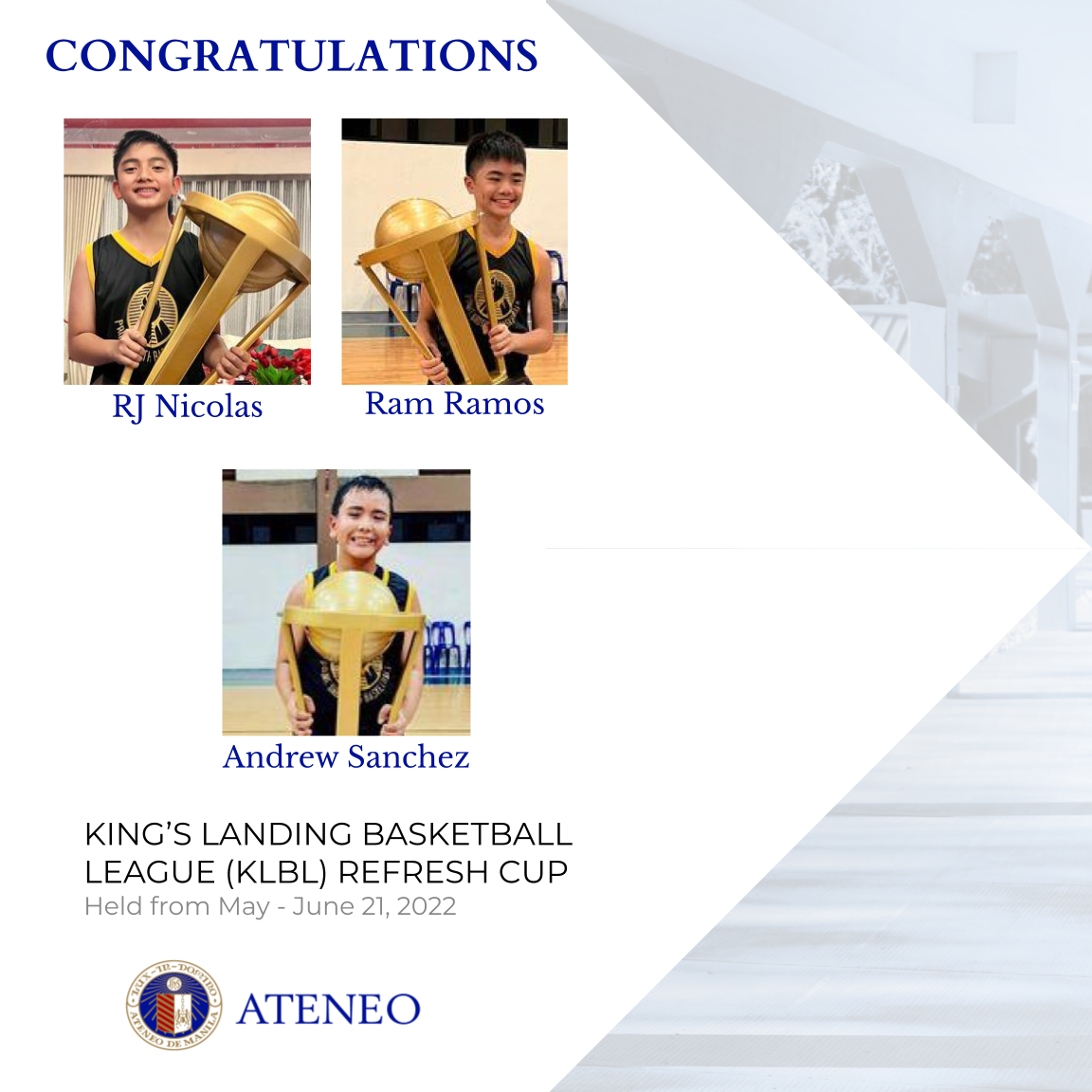 RJ Nicolas, Ram Ramos, Andrew Sanchez