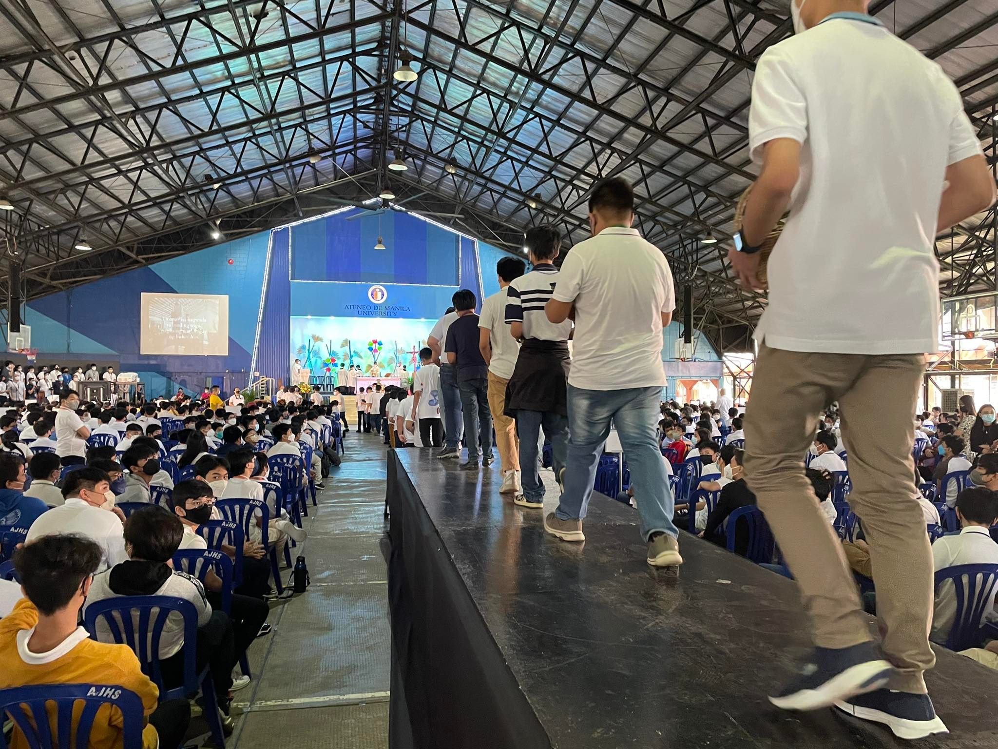 The elevated ramp recalled St. Kostka's 650-kilometer journey to become a Jesuit