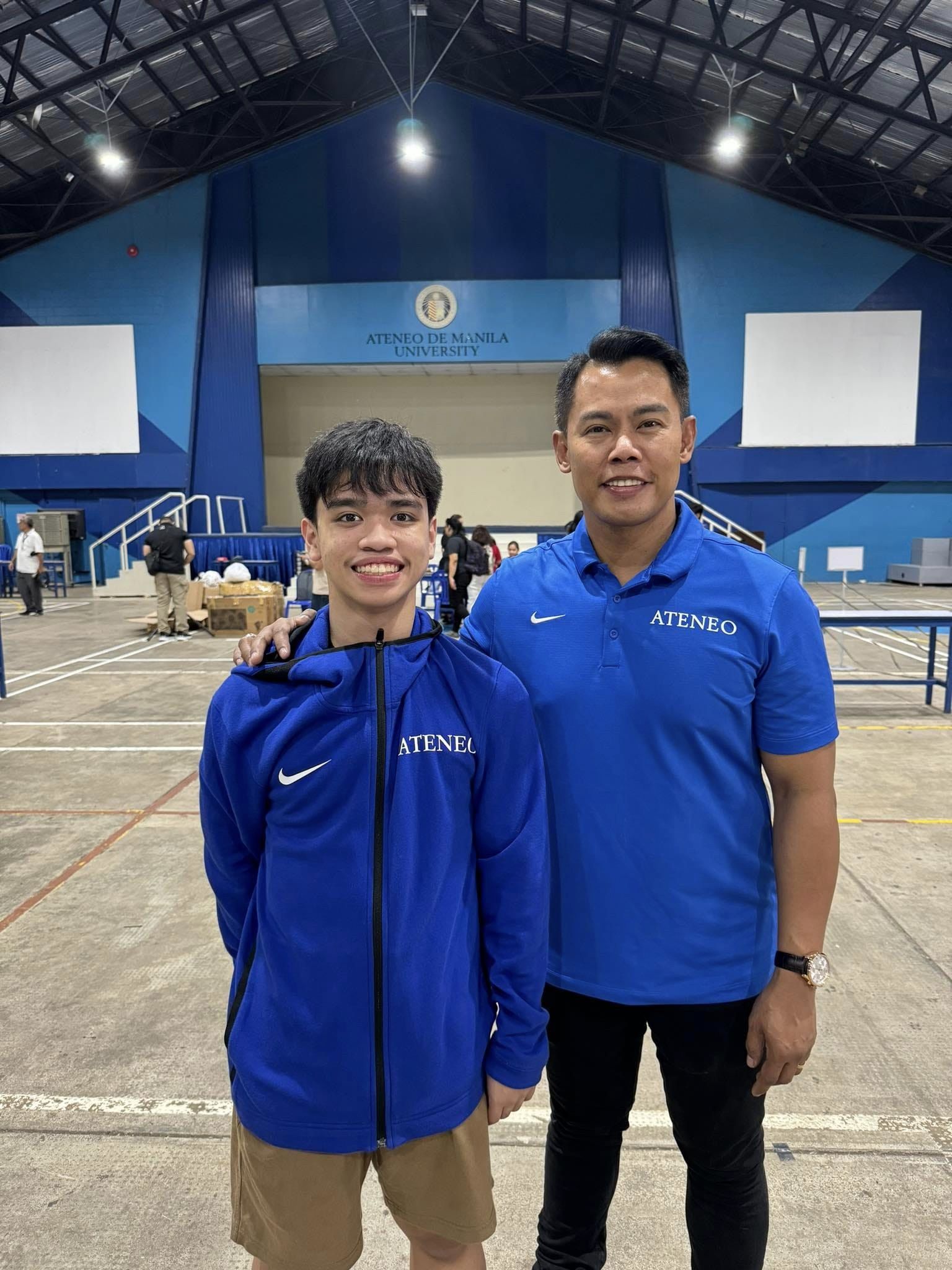 Lucas Llarena and coach Rafael Elmer