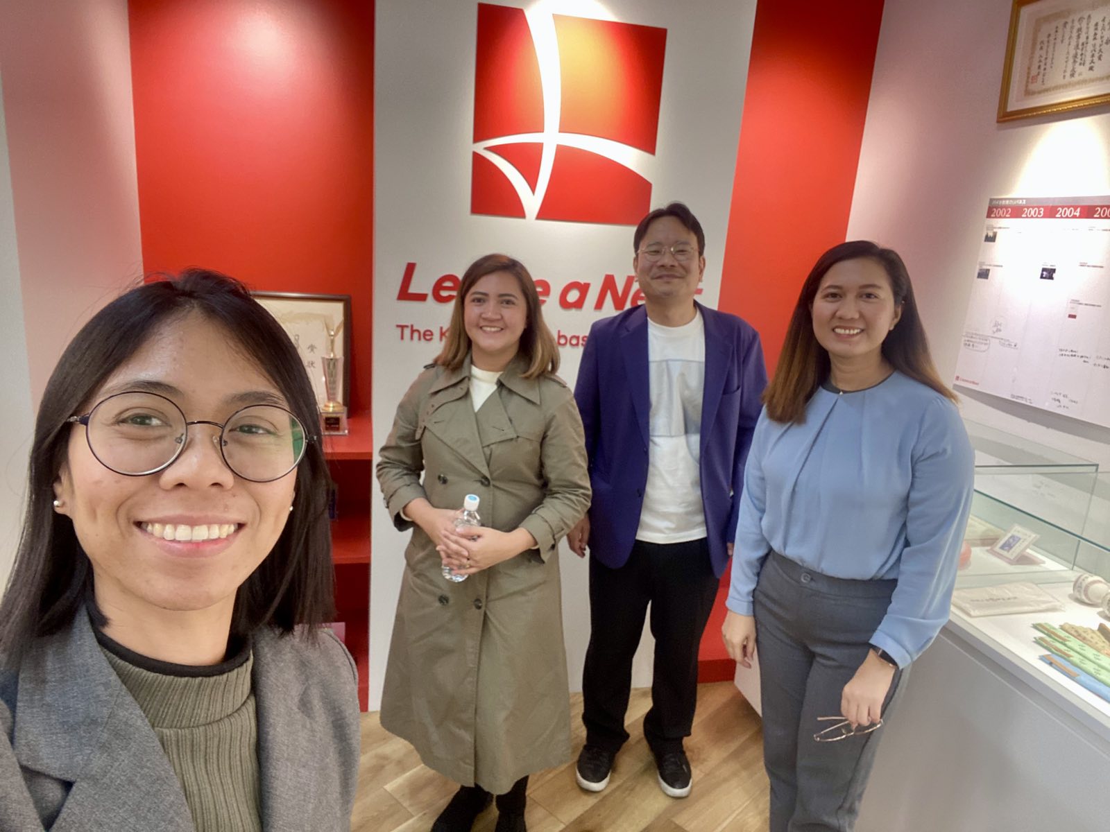 Photo with a representative from Leave A Nest Japan, Mr Takaki Shiro, Manufacturing Development Division, and representatives from AIPO