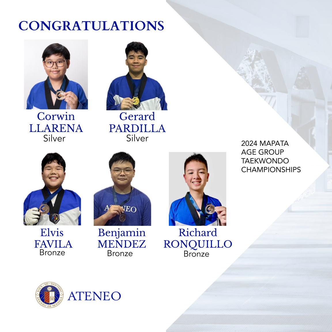 AJHS' silver and bronze MAPATA tkd medalists