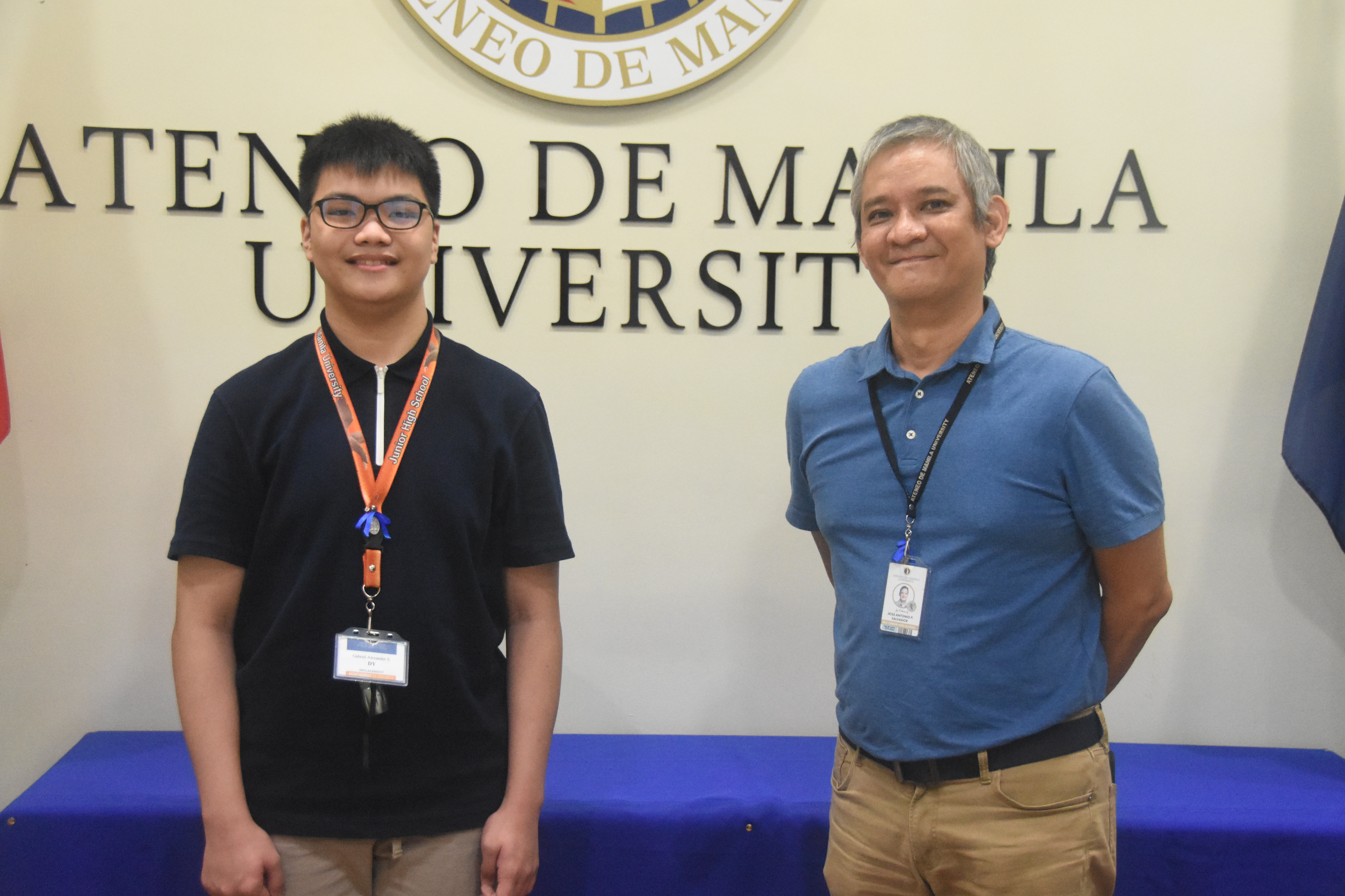 Gabby Dy and AJHS Principal Jonny Salvador 