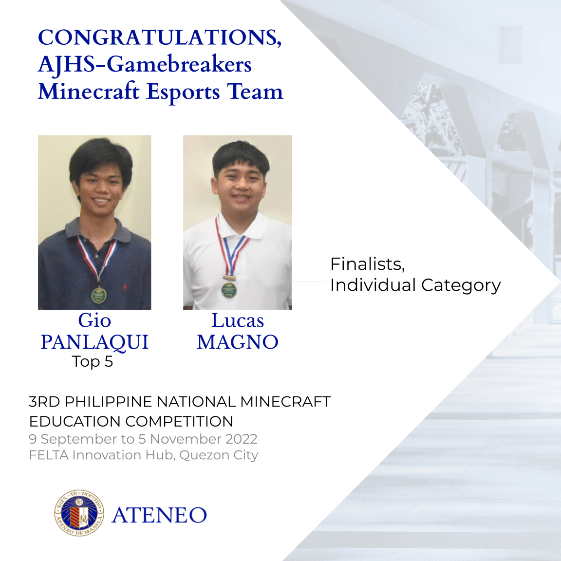 The individual category finalists