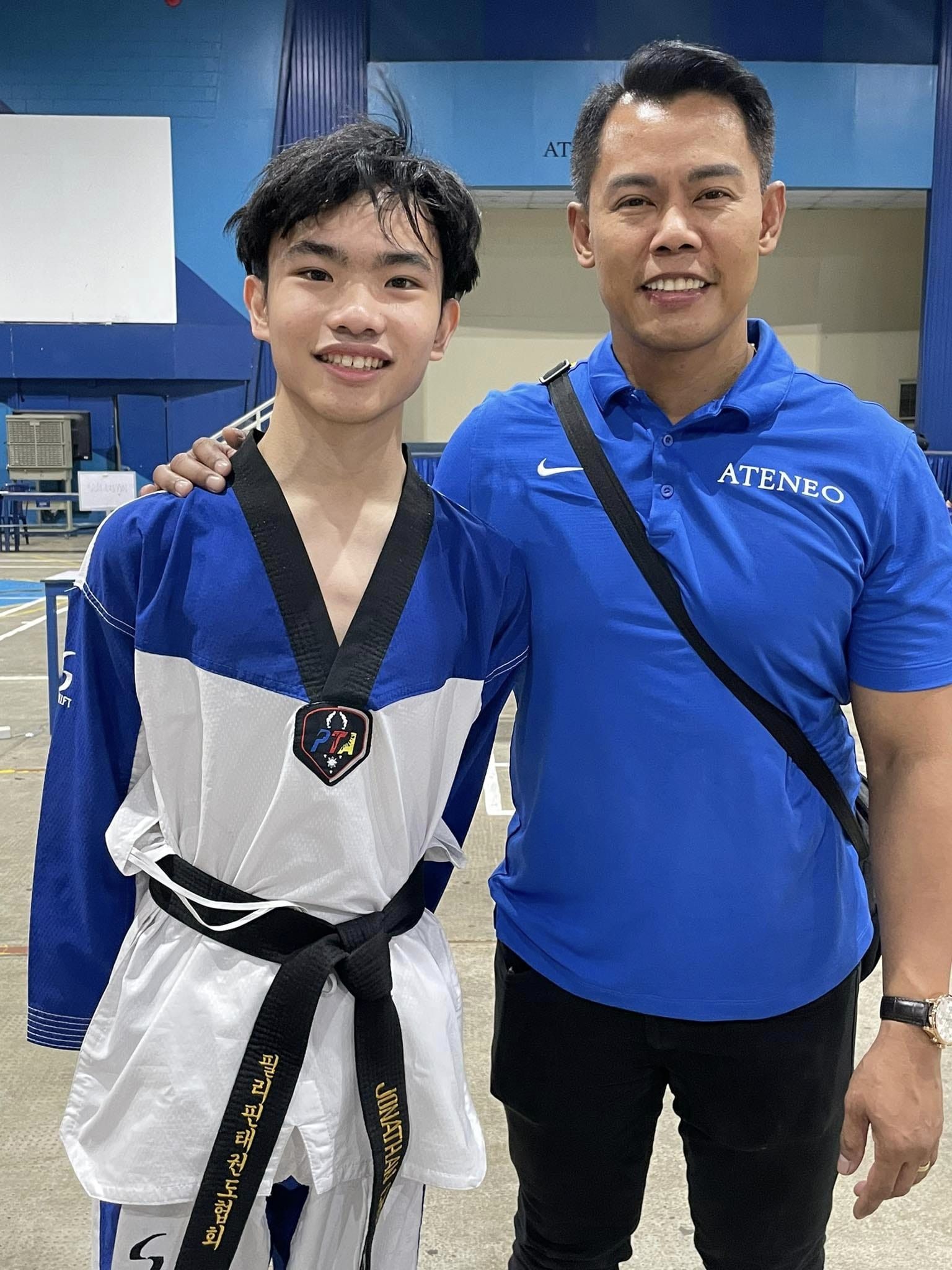 Nathan Chupungco and coach Elmer Rafael
