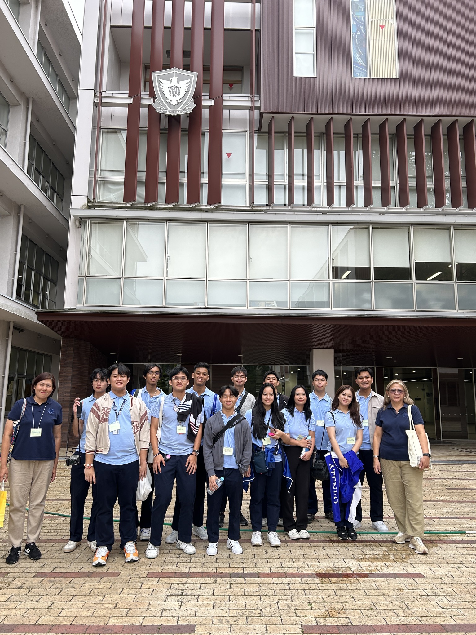 The ASHS contingent of students and administrators in Sophia Fukuoka  Osi in