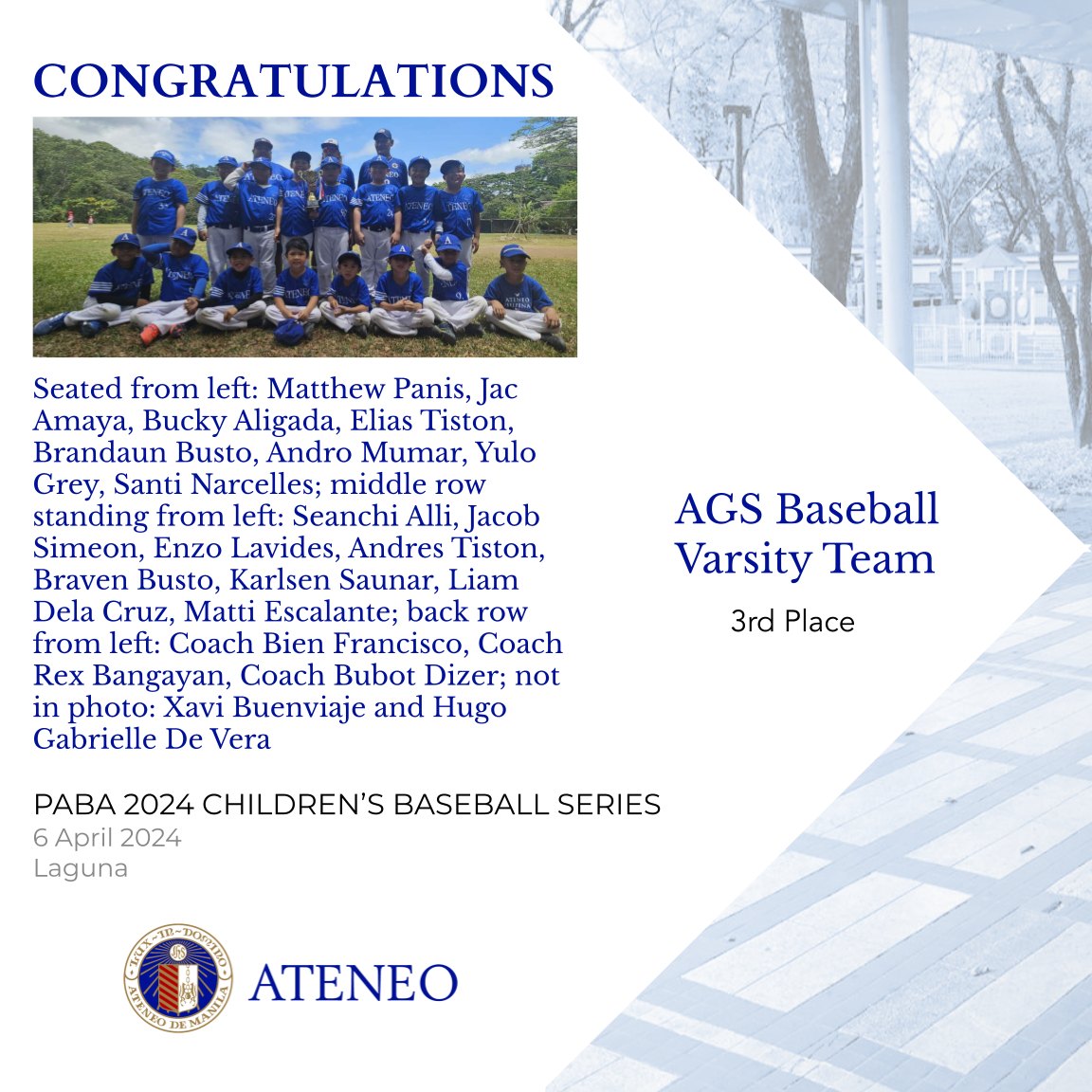 Ateneo GS batters place 3rd in PABA Children's tourney