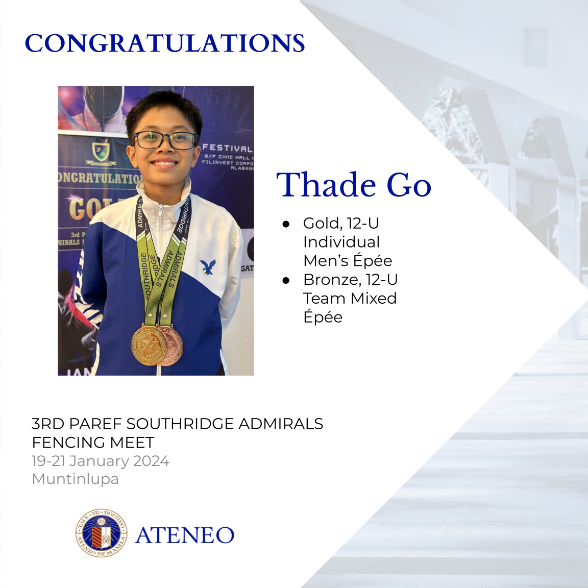 Gold medalist Thade Go