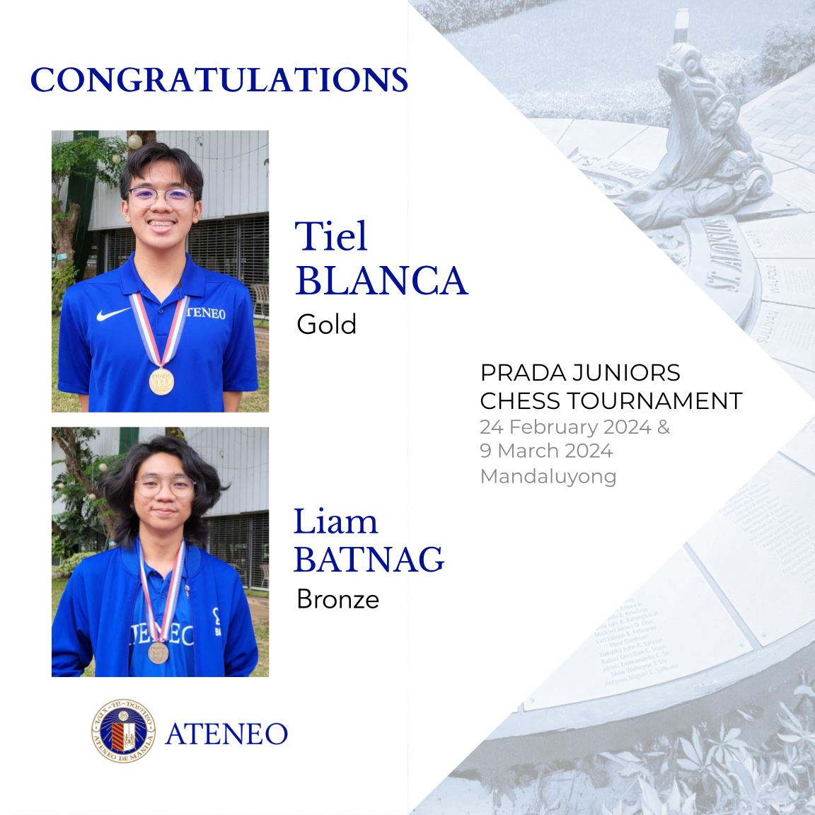 PRADA Chess Juniors Division medalists from ASHS 