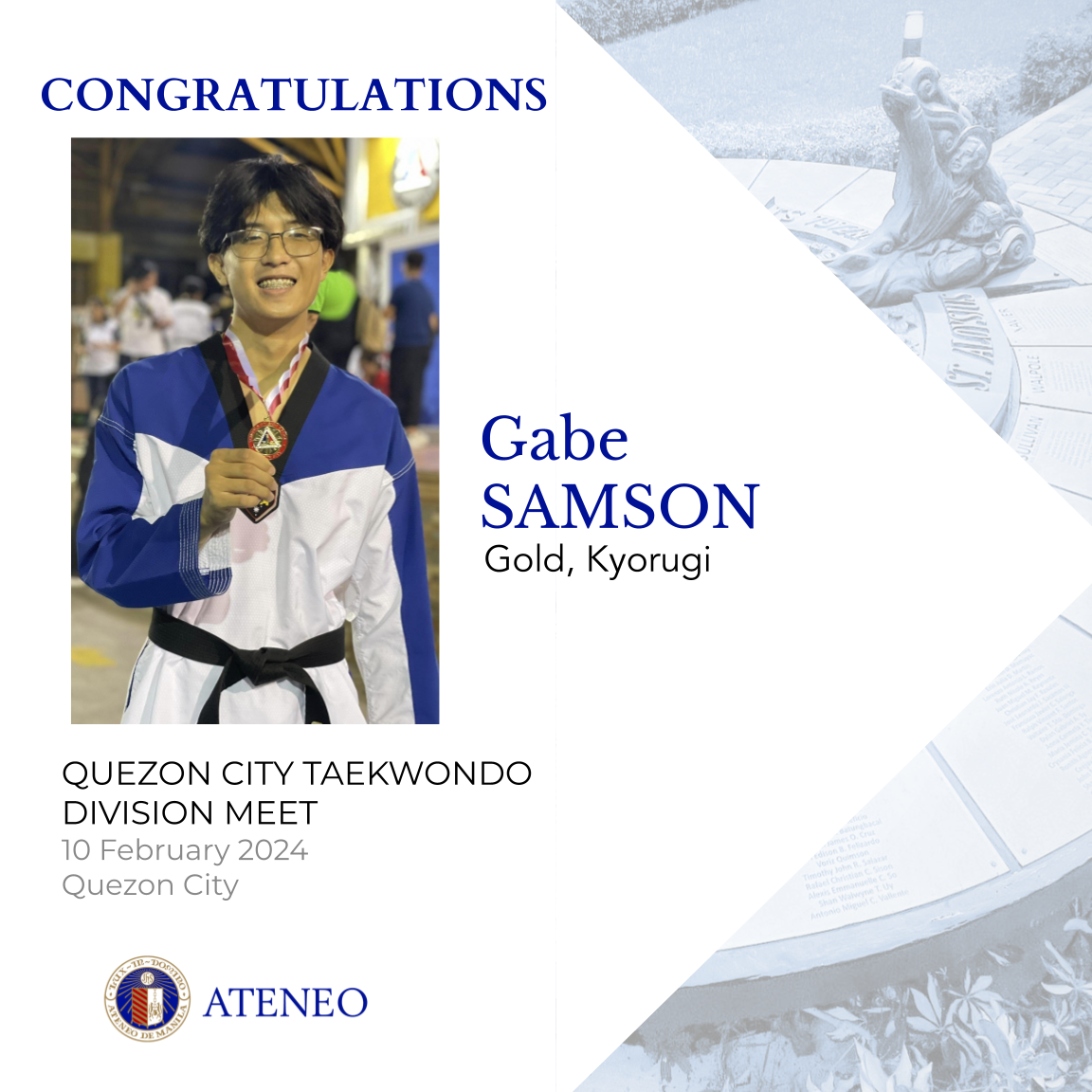 Gold medalist Gabe Samson