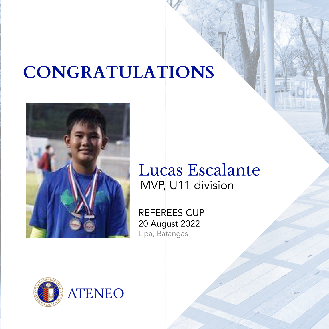Lucas Escalante, U11 MVP of the Referees Cup
