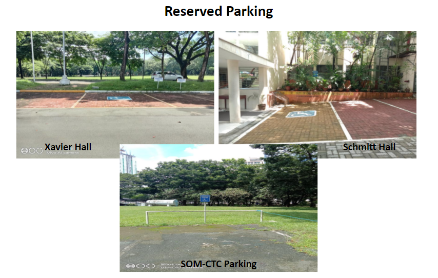 Reserved Parking for Persons with Disabilities (PWDs) in ADMU