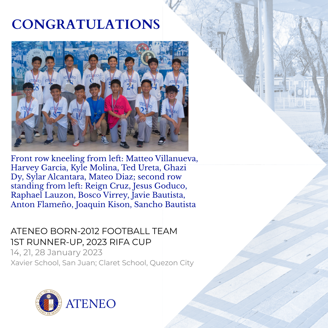 The Ateneo de Manila Born-2012 Football Team 