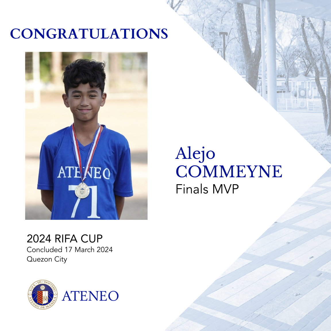 Alejo Commeyne is the RIFA Cup's Finals MVP 