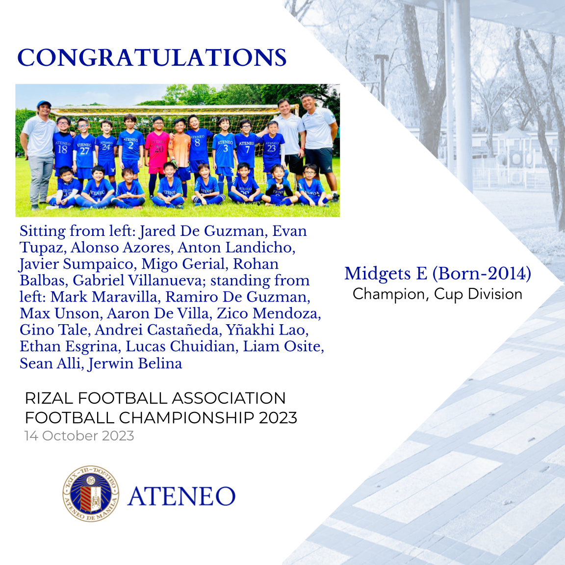 The Born-2014 football champs