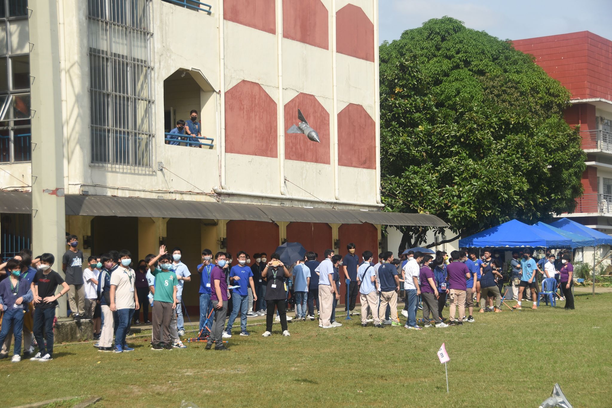 The grade 10 rocket launch activity was held in the AHS football field.