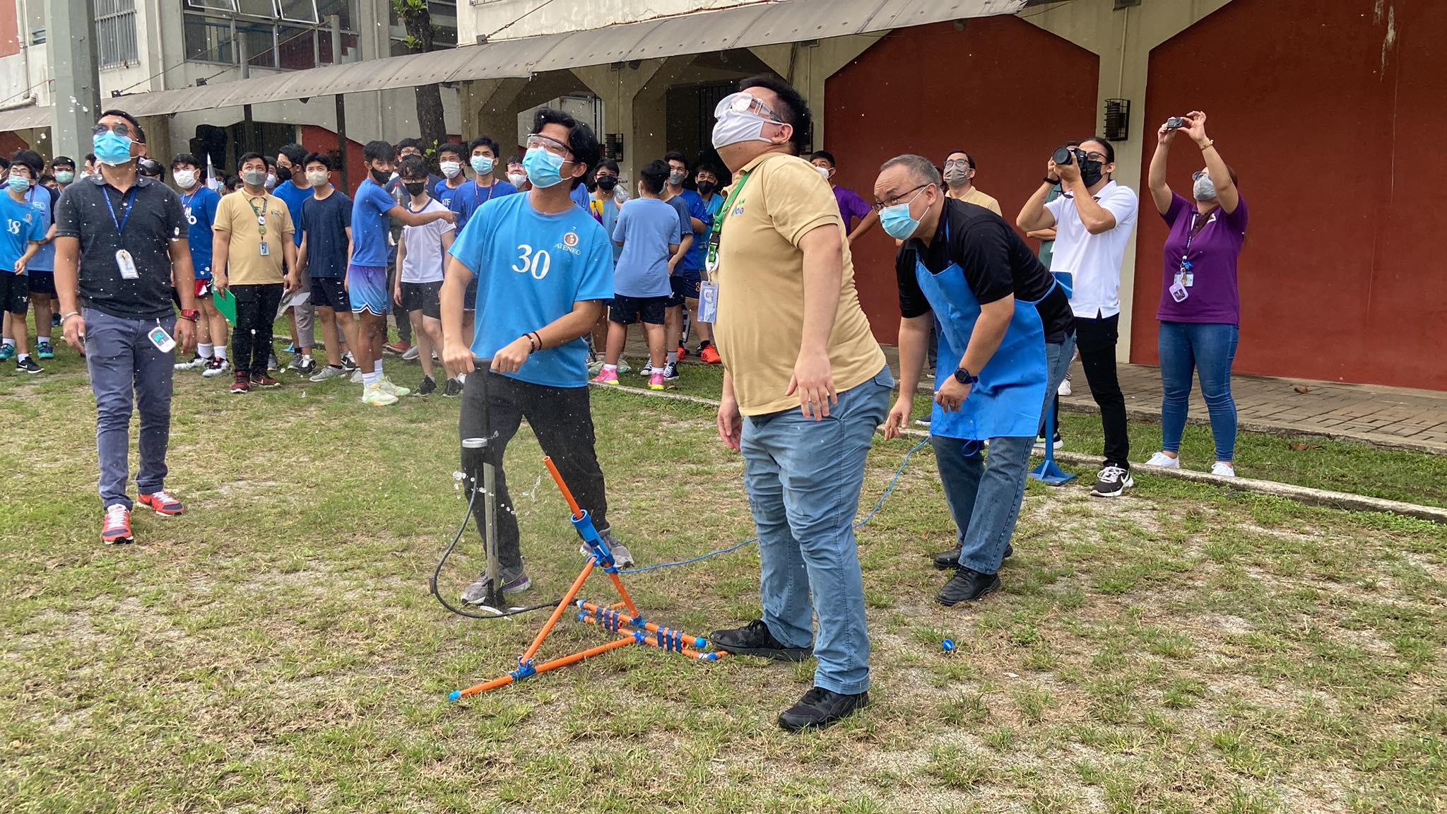 The activity was graced by Ateneo de Manila's VP for Basic Education, Fr. Jonjee Sumpaico, SJ (in blue apron, third from right) r. Jonjee