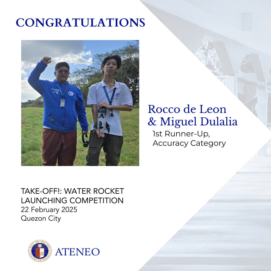 Silver medalists Rocco de Leon and Miguel Dulalia