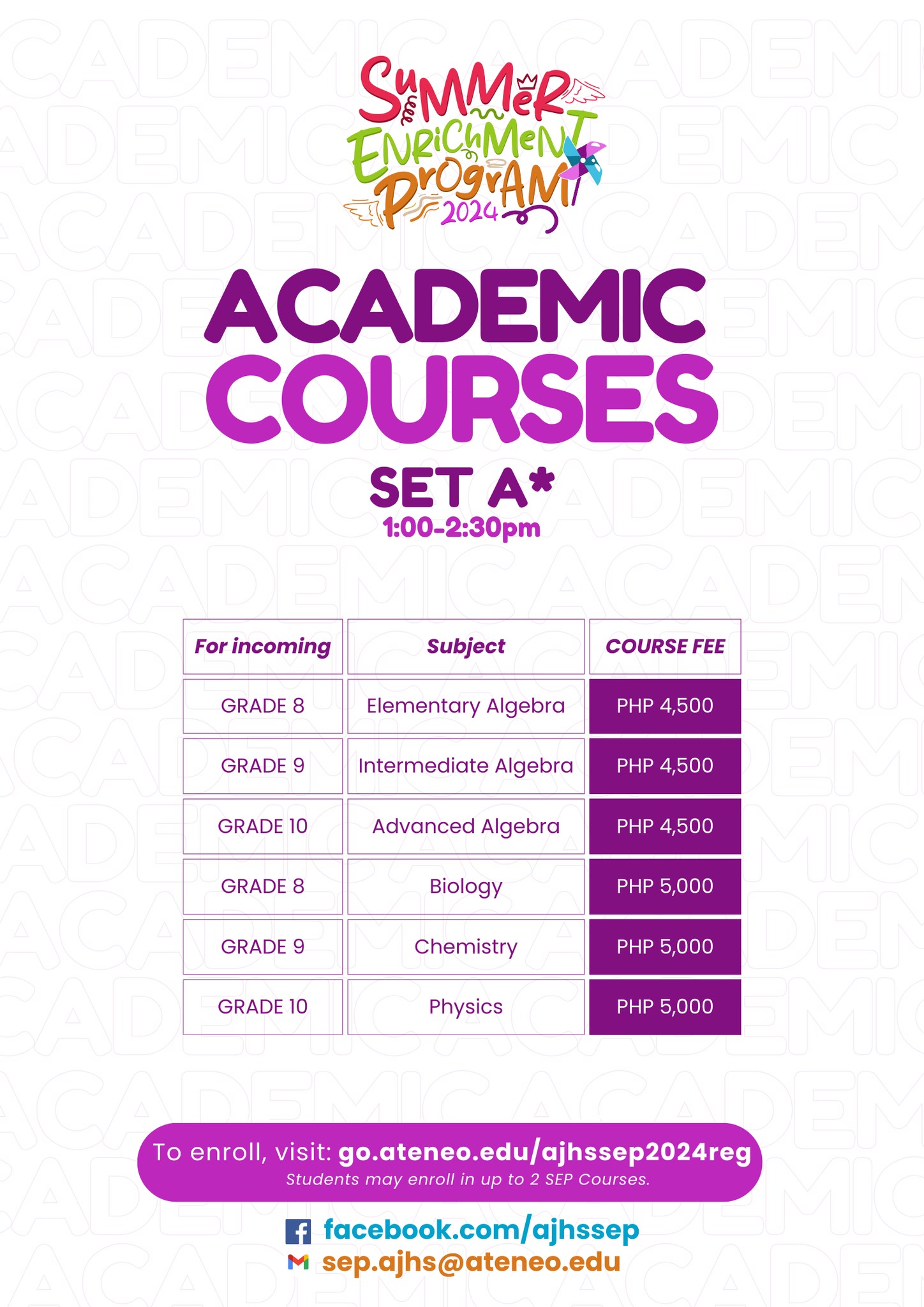 SEP 2024 Academic Offerings Set A Slide 2