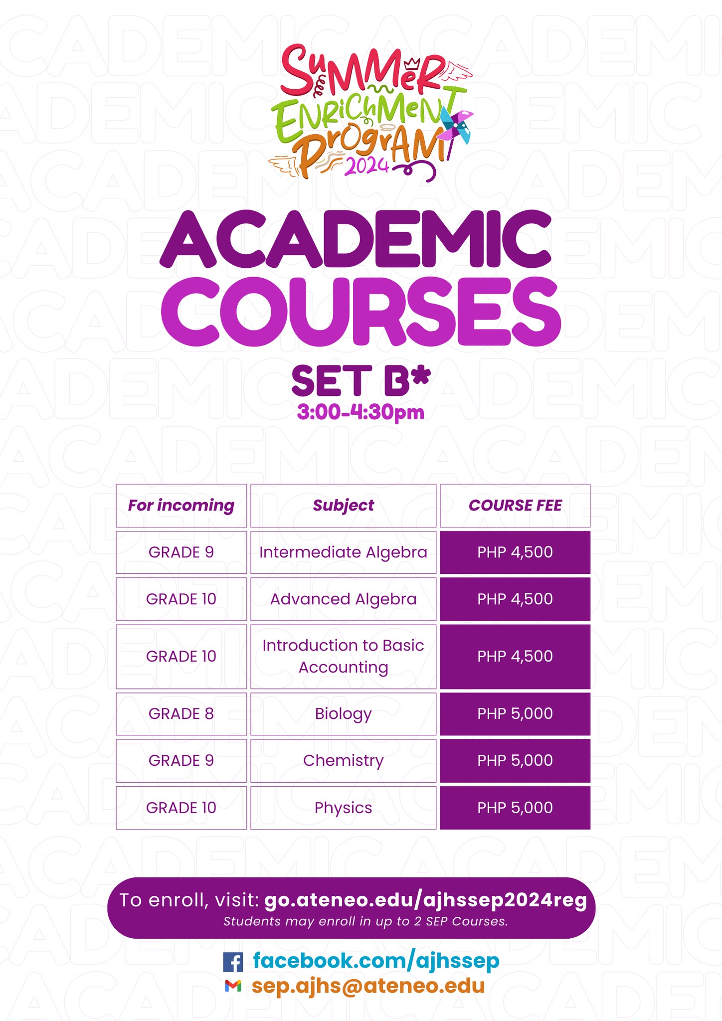 SEP 2024 Academic Offerings Set B Slide 2