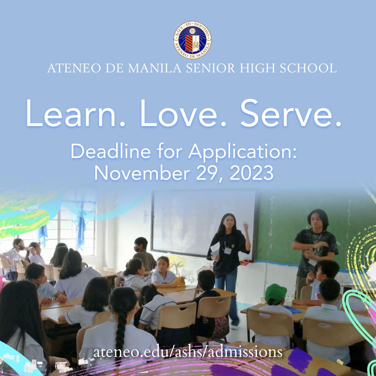 29 November 2023 is the deadline for the creation of an application account for Grade 11 SY 2024-2025