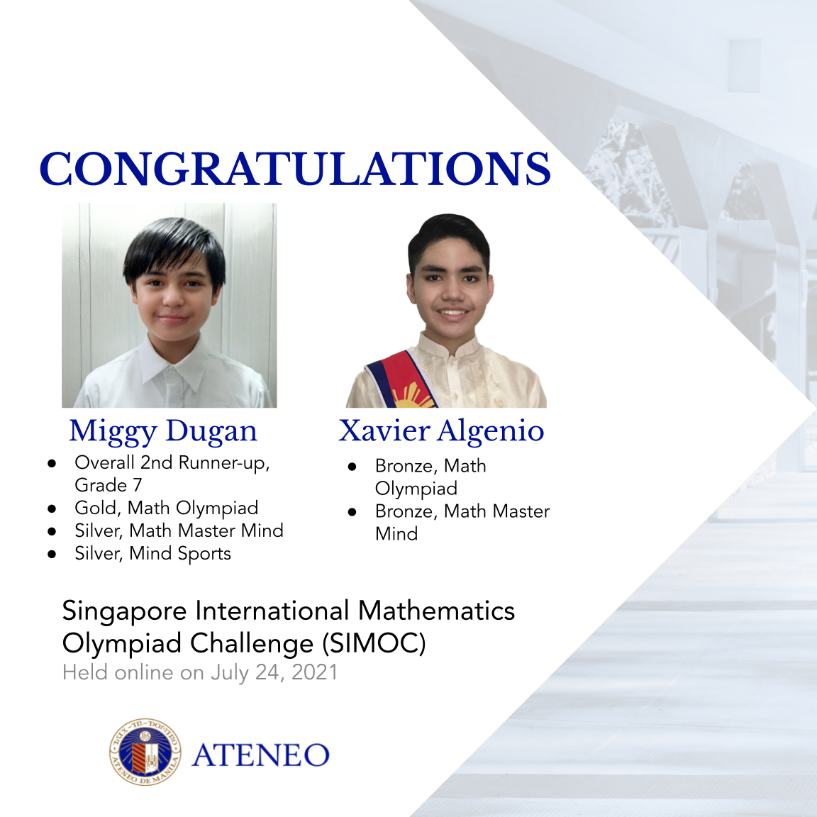 Miggy Dugan, Xavier Algenio