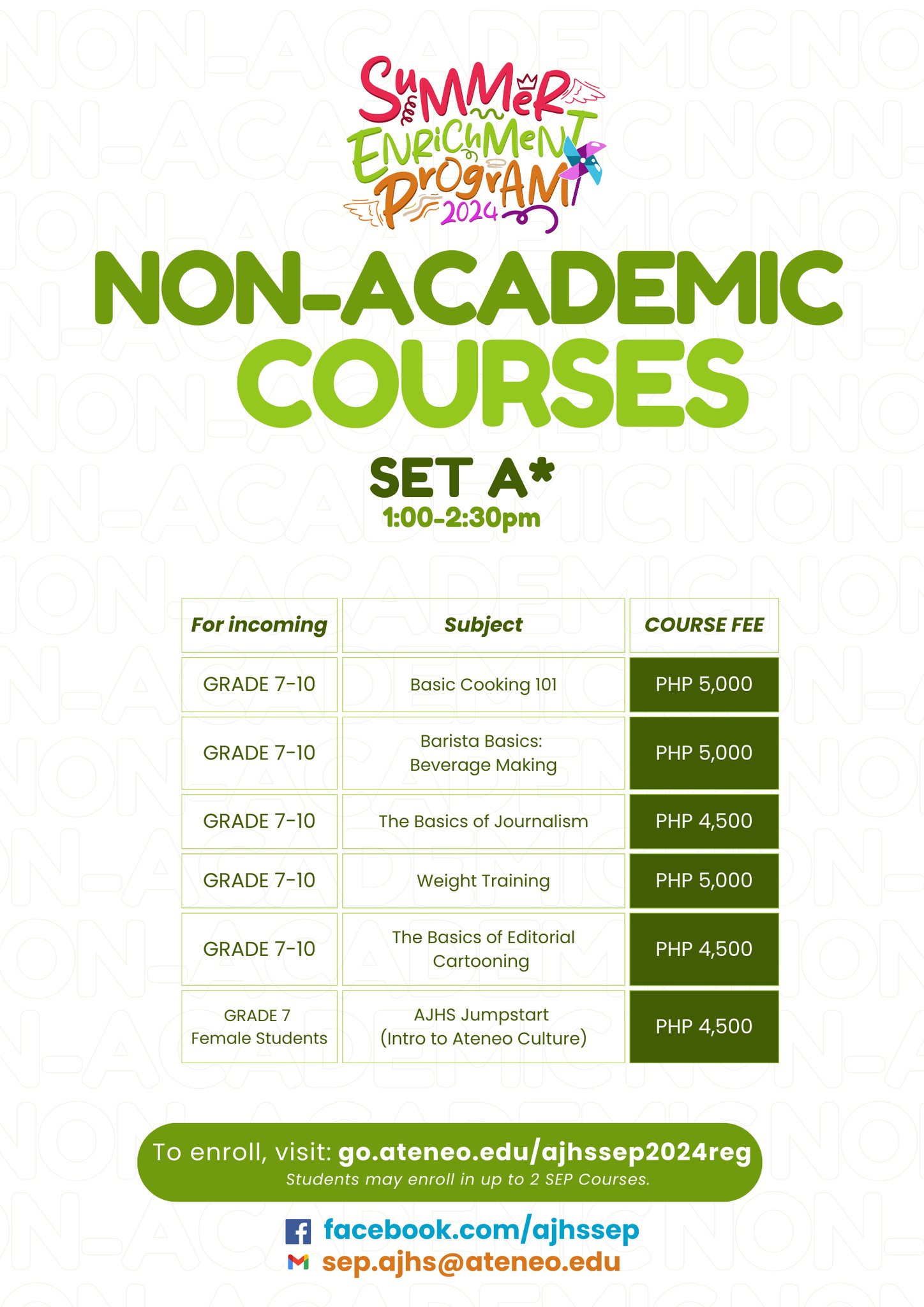 SEP 2024 Non-Academic Offerings Set A Slide 1