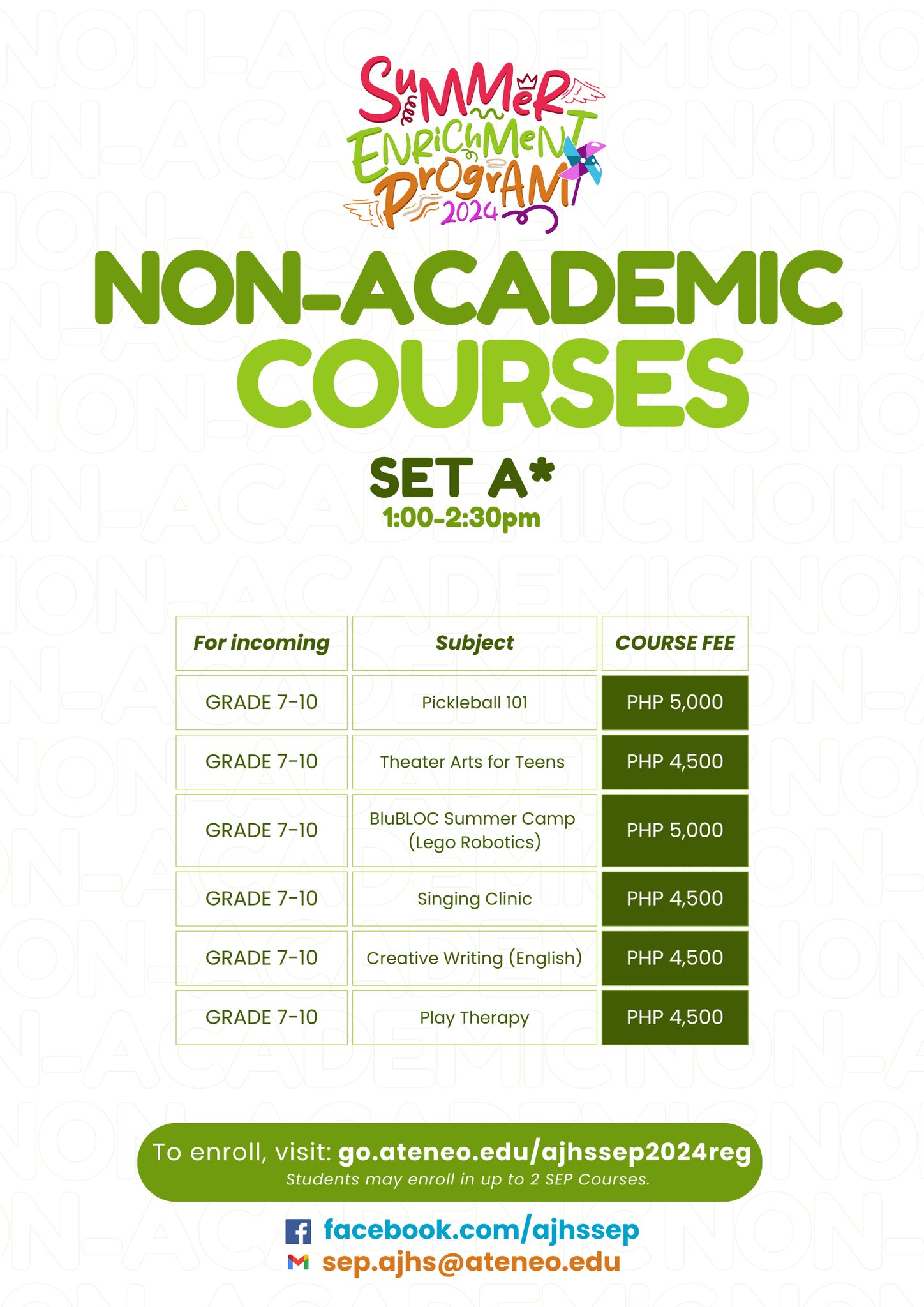 SEP 2024 Non-Academic Offerings Set A Slide 2