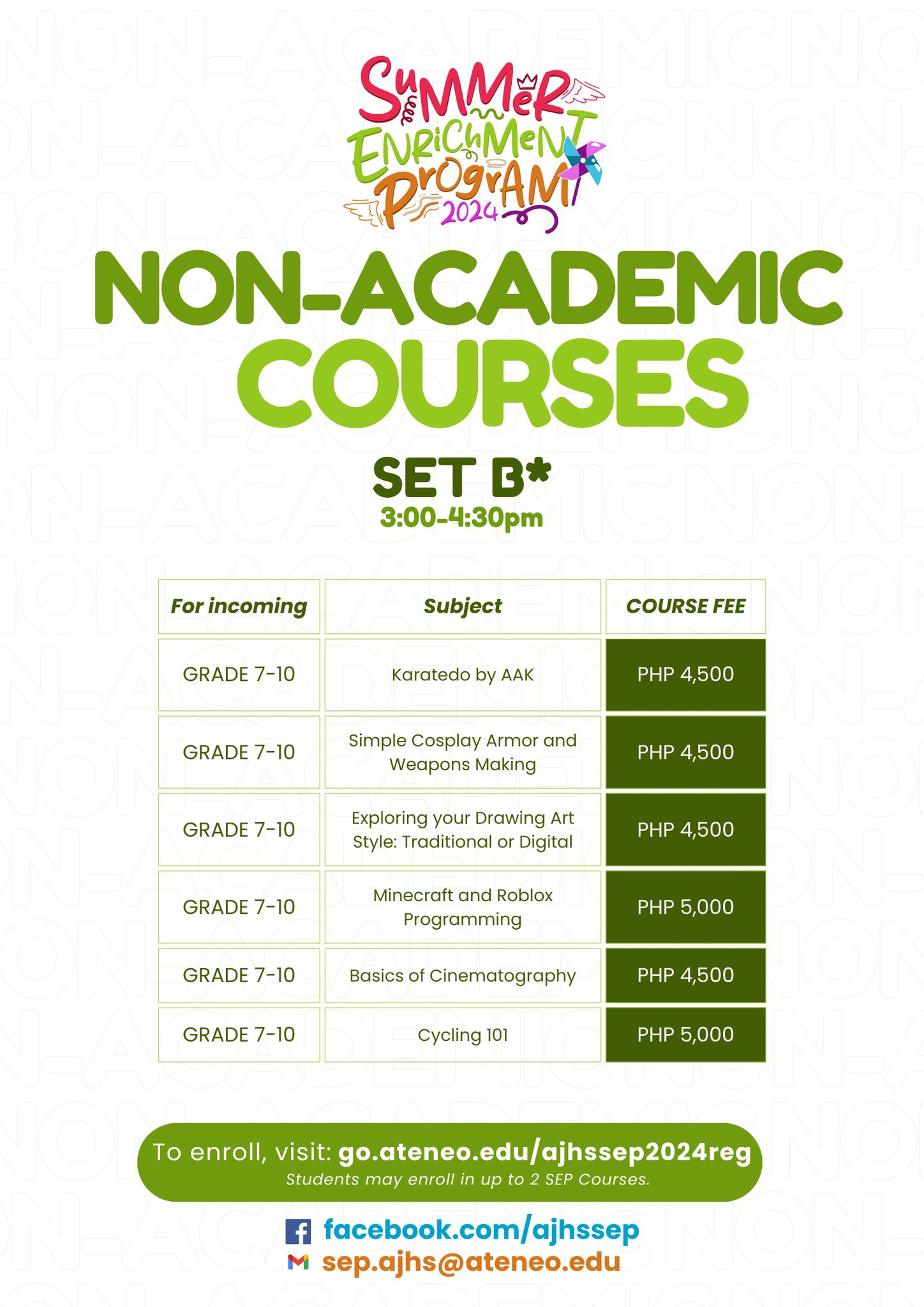 SEP 2024 Non-Academic Offerings Set B Slide 1