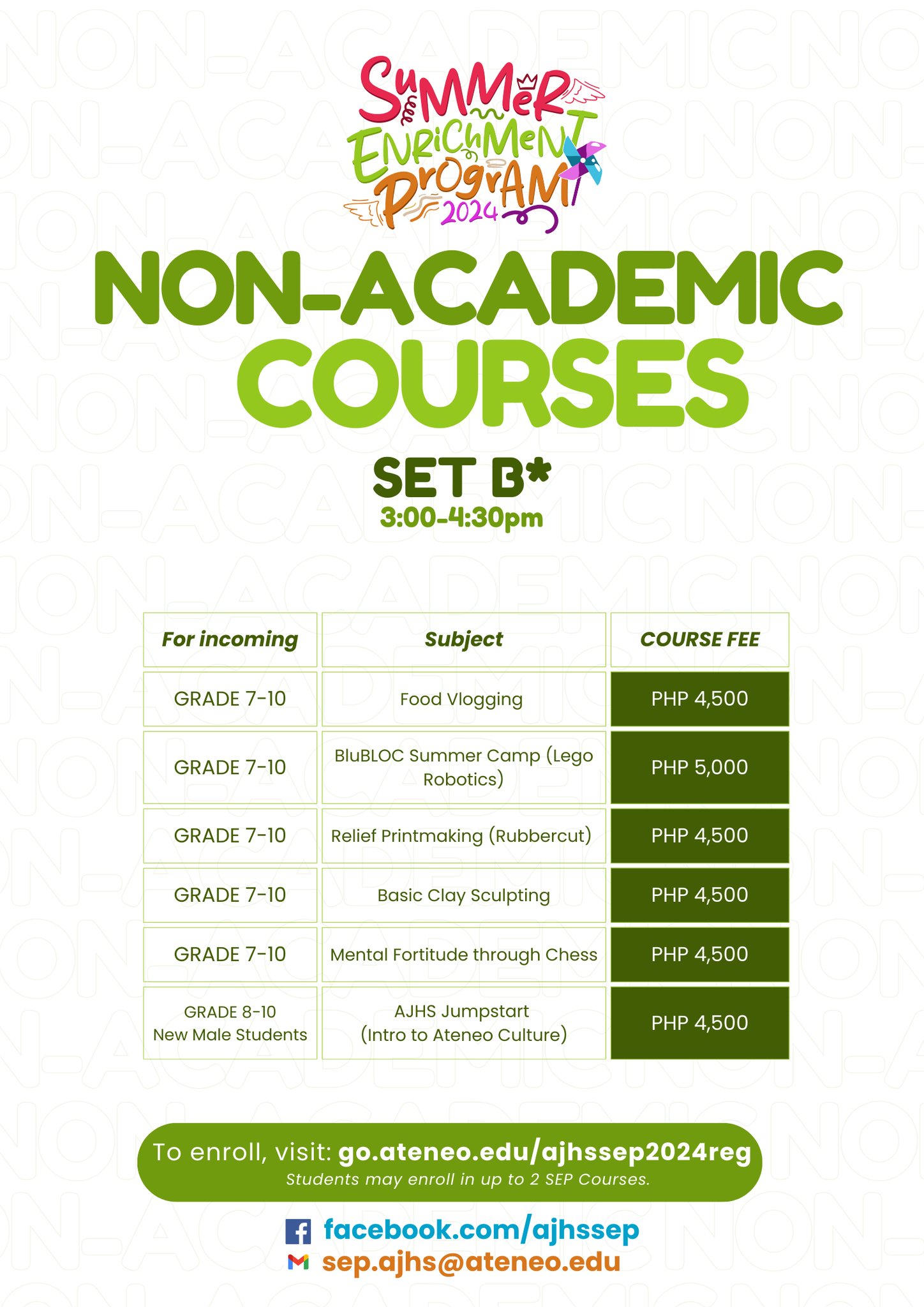 SEP 2024 Non-Academic Offerings Set B Slide 2