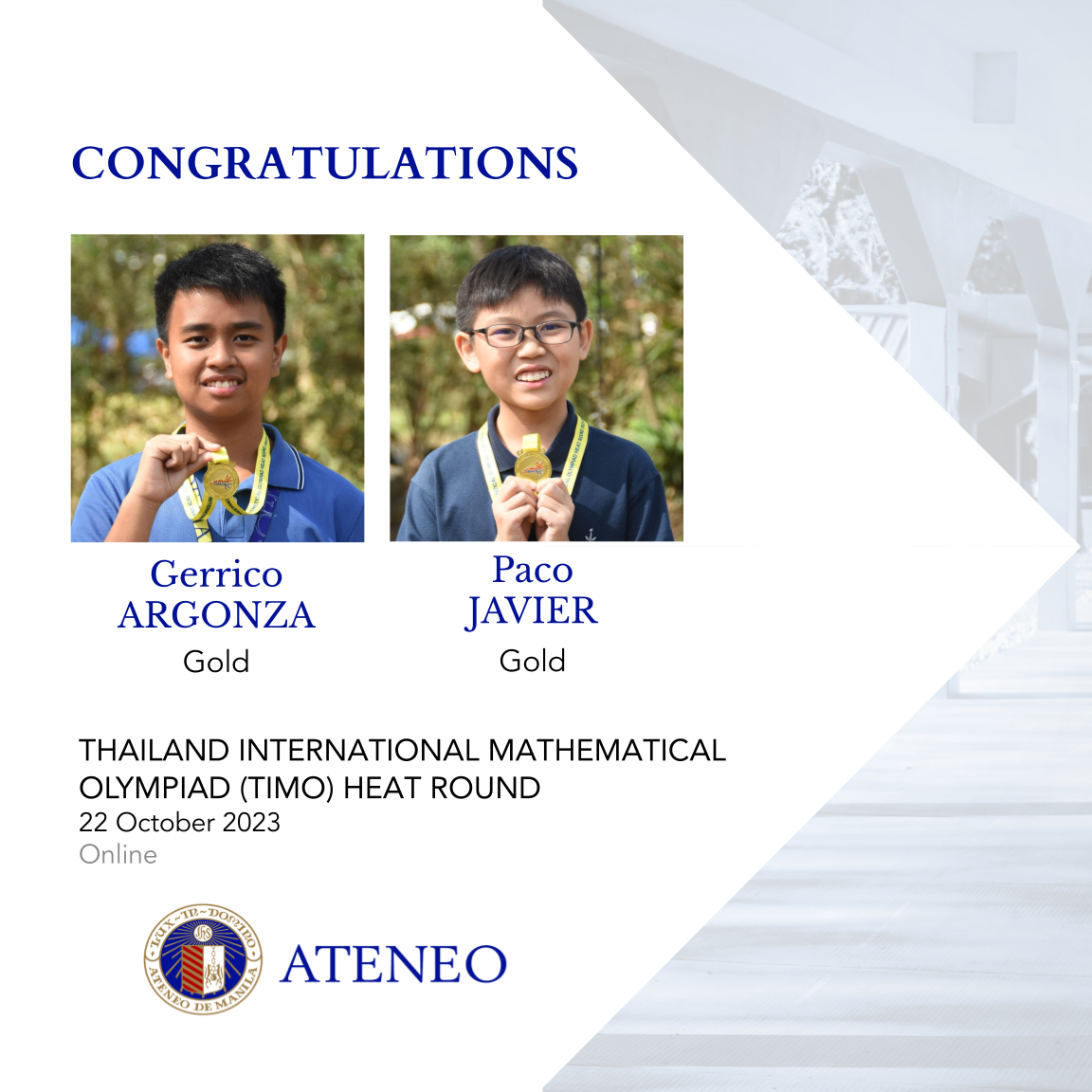 AJHS' TIMO heat round gold medalists