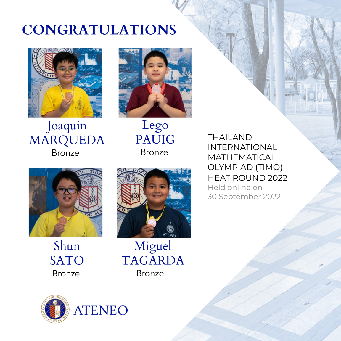 AGS' TIMO heat round medalists 