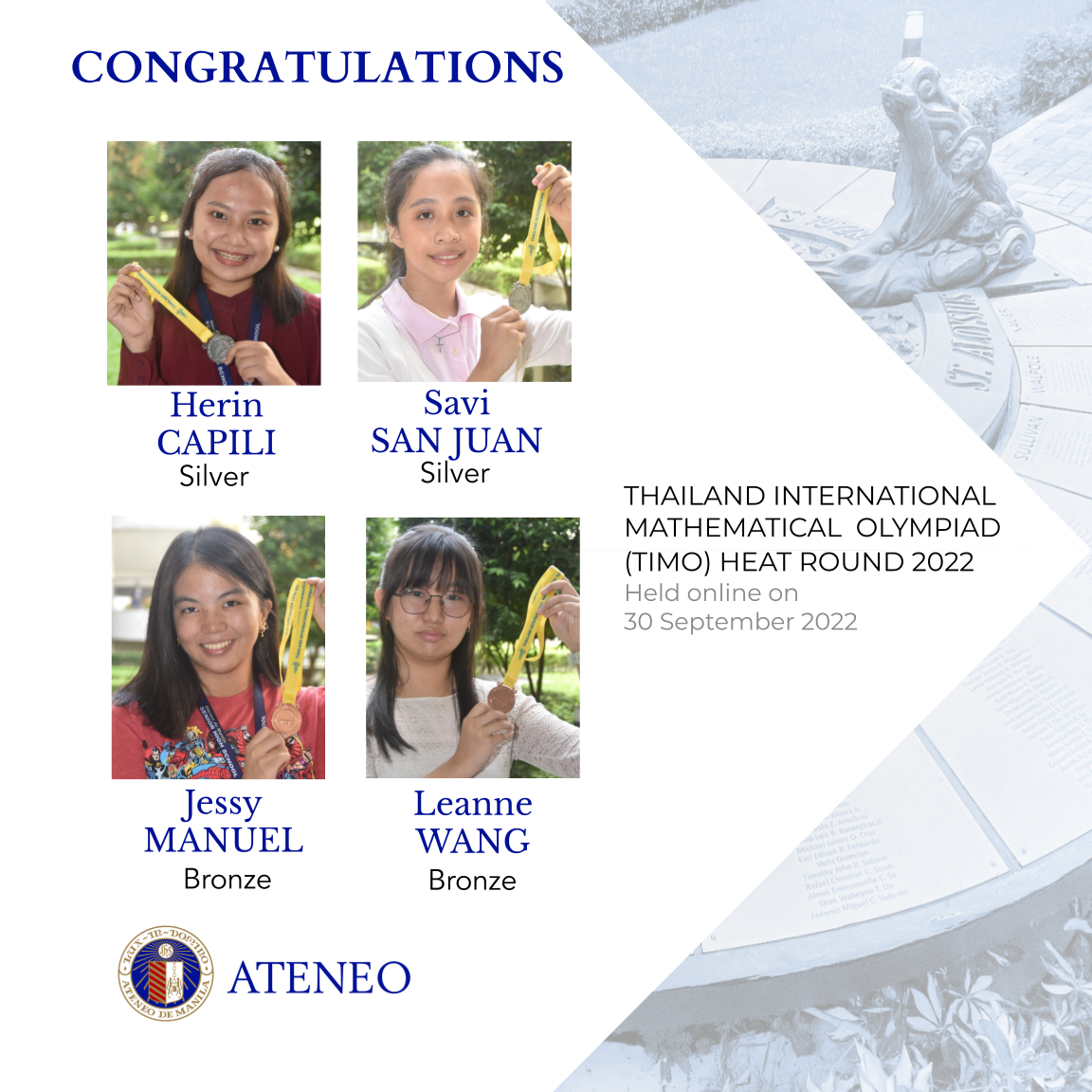 ASHS' TIMO heat round medalists